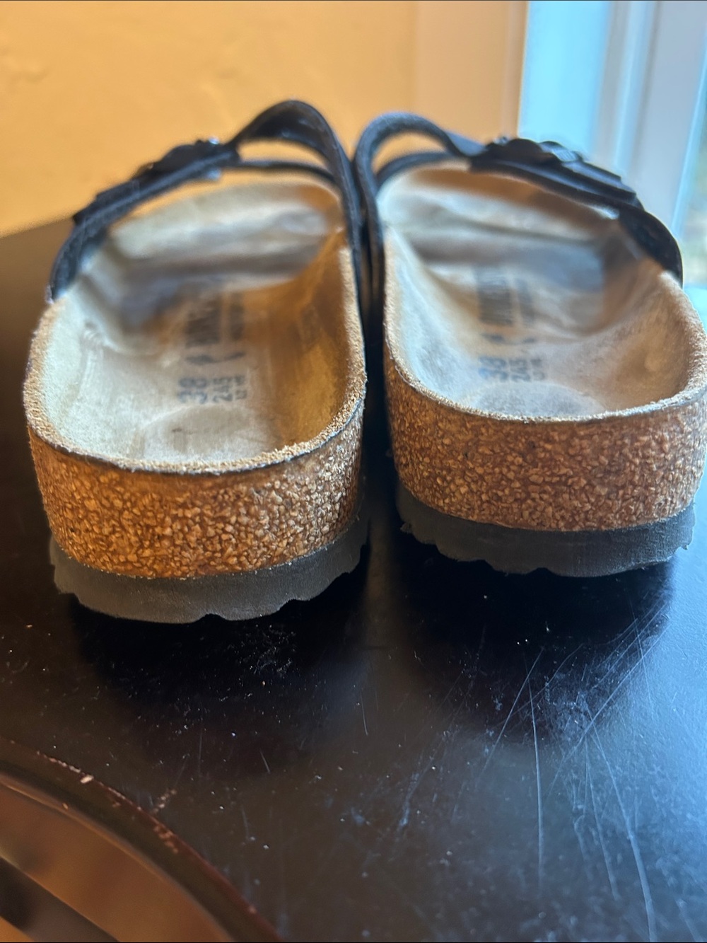 Birkenstock Granada black slip on sandals size 38 - Picture 2 of 4